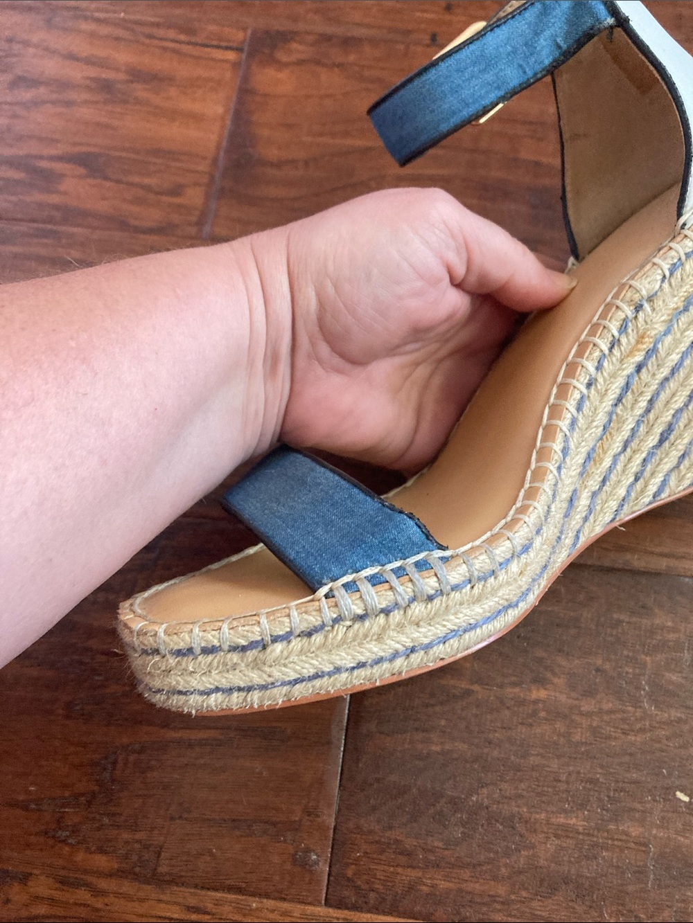 Cabi “Parker” Espadrille Wedge Sandals with Ankle Strap - Picture 13 of 15